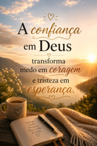 "A confiança em Deus transforma medo em coragem e tristeza em esperança."