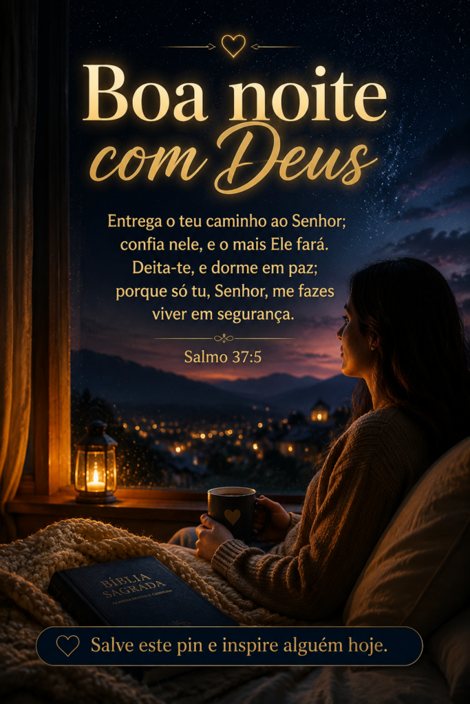 Boa noite com Deus 🙏 Que a presença do Senhor traga descanso ao seu coração, paz à sua mente e bênçãos para o seu novo amanhecer.