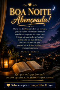 Boa noite abençoada com mensagem de Deus, oração e fé para dormir em paz