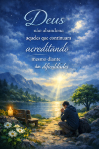 Deus não abandona aqueles que continuam acreditando mesmo diante das dificuldades