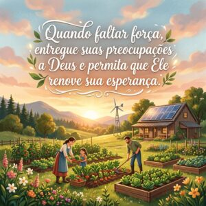 "Quando faltar força, entregue suas preocupações a Deus e permita que Ele renove sua esperança."