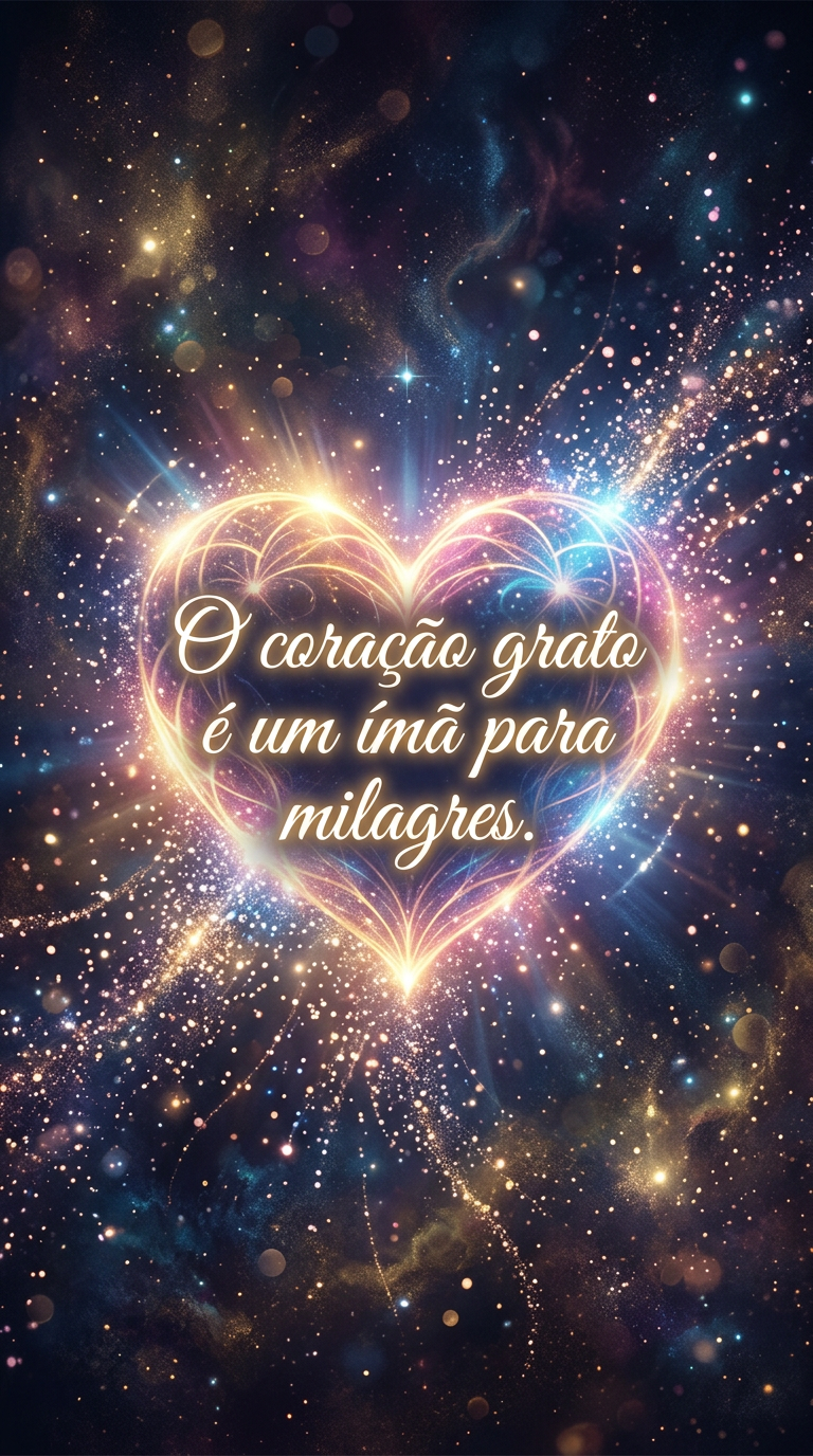 Coração grato, ímã para milagres, fé, esperança, energia positiva, espiritualidade, bênçãos, gratidão.