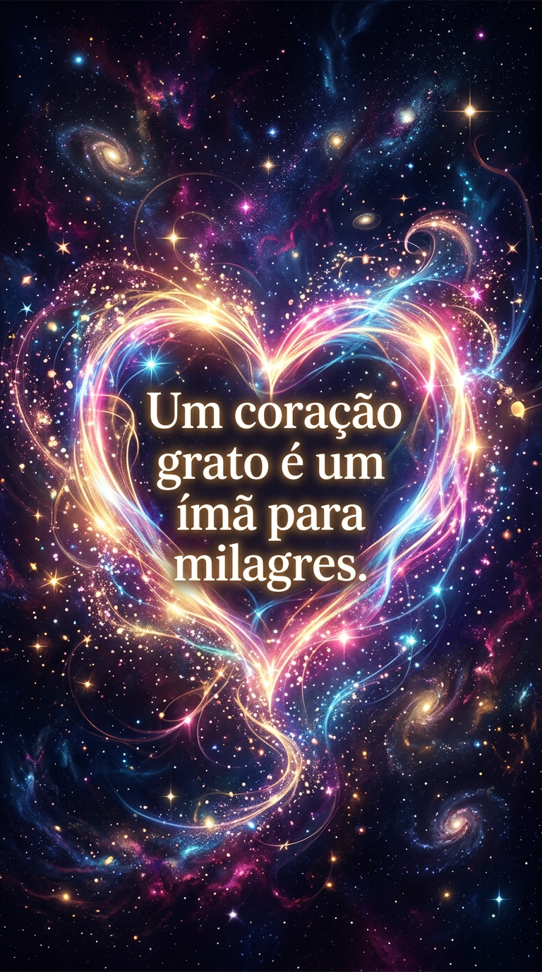 Coração grato, milagres, atração, positividade, fé, esperança, manifestação, energia, universo