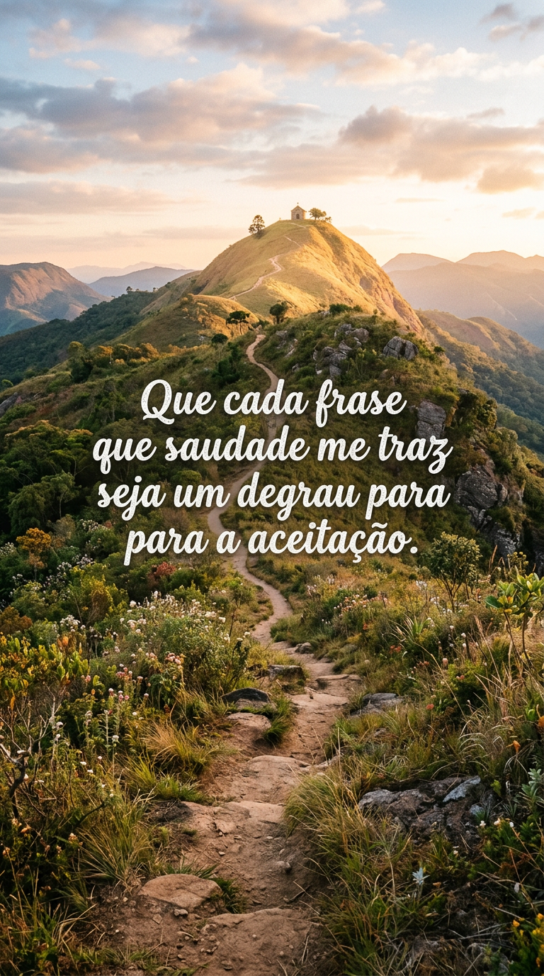 Frases que saudade trazem aceitação, frase de saudades como degrau para a paz interior, reflexão e crescimento pessoal.