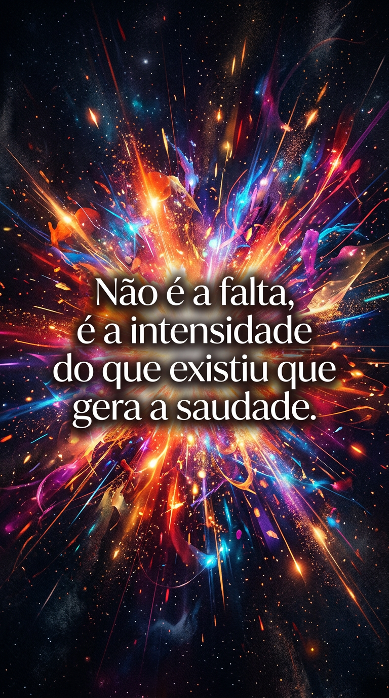 Frase de saudades sobre intensidade, reflexão profunda sobre o que existiu, frases que saudade, imagem conceitual.