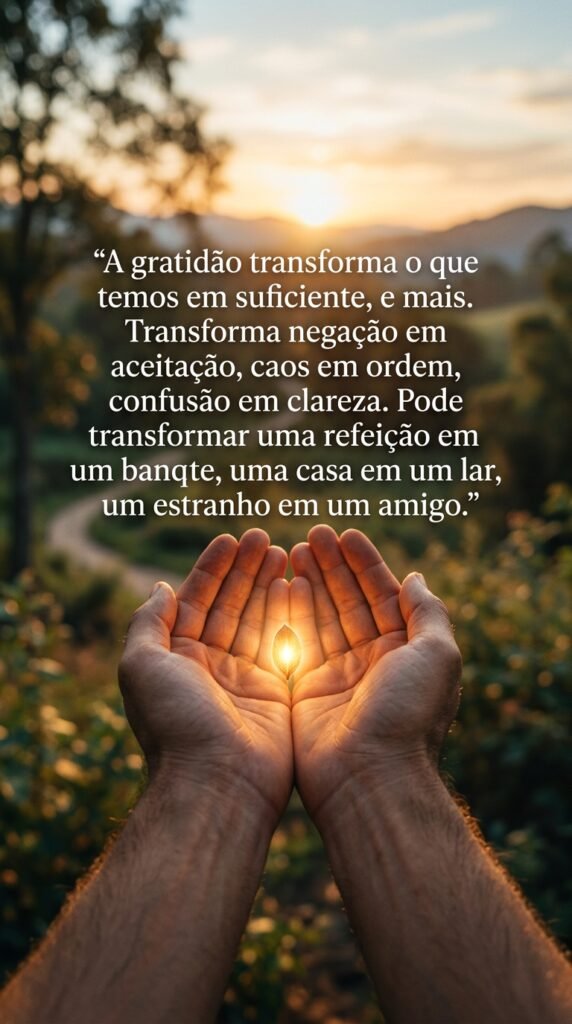 Gratidão, transformação, suficiência, aceitação, clareza, abundância, crescimento pessoal, bem-estar, felicidade, vida plena